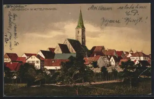 AK Eschenbach / Mittelfranken, Totalansicht mit Kirche