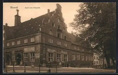 AK Wismar, Koch`sche Brauerei, Altdeutsches Restaurant