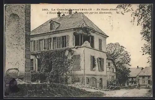 AK Romagny, la grande Guerre 1914-1915, l'École