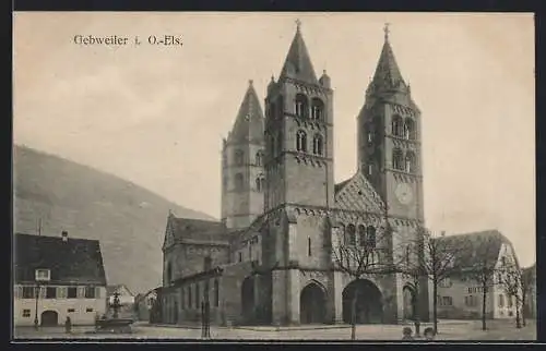AK Gebweiler i. O.-Els., Hotel an der Kirche
