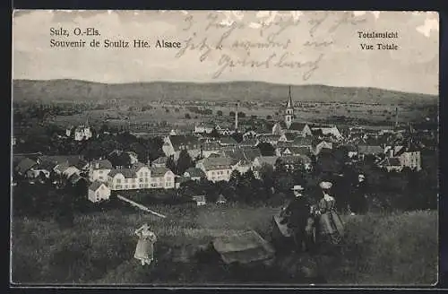 AK Sulz /O.-Els., Blick über die Dächer