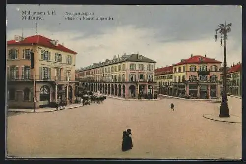 AK Mülhausen i. E., The Berlitz School of Languages am Neuquartierplatz