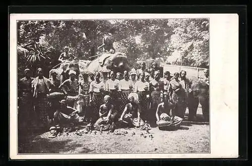AK Ceylon, John Hagenbeck`s Ceylon, Singhalesen-Truppe, Völkerschau