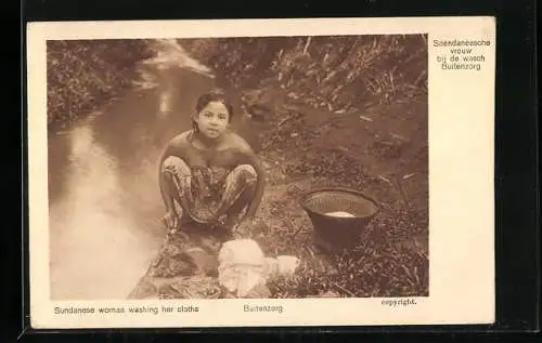 AK Sundanese woman washing her clothes