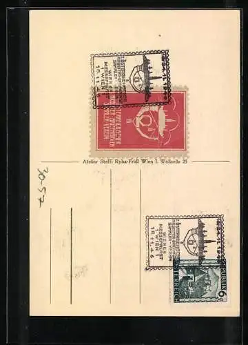 AK 950 Jahre Österreich, Mann in Tracht mit Wappenschild