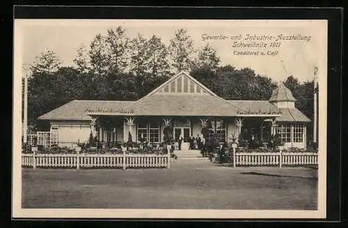 AK Schweidnitz, Gewerbe- und Industrie-Ausstellung 1911, Conditorei & Café