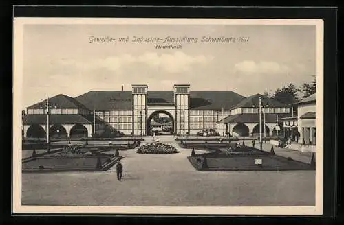 AK Schweidnitz, Gewerbe- und Industrie-Ausstellung 1911, die Haupthalle