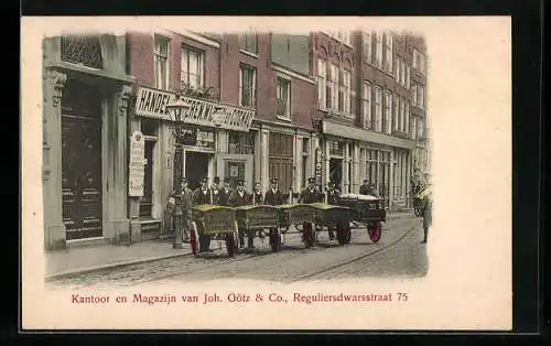 AK Amsterdam, Kantoor en Magazihn van Joh. Götz & Co., Reguliersdwarstraat 75