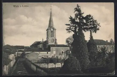 AK Wich i. Lothr., Teilansicht mit Kirche