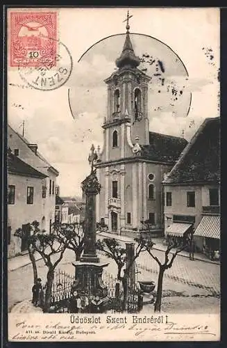 AK Szent Endre, Kirche und Denkmal