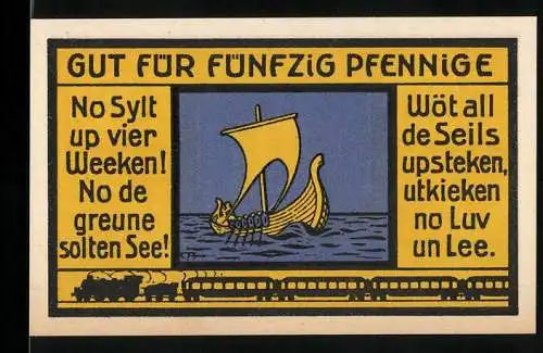 Notgeld Hamburg 1921, 50 Pfennig, Gutschein gültig bis 31. Okt 1921, Ausgabe A, Klasse II Lehrerseminar Steinhauerdamm