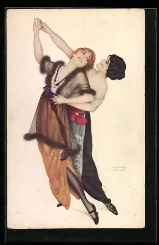 Künstler-AK Raphael Kirchner: Danseuses de Montmartre, Tänzerinnen vom Montmartre