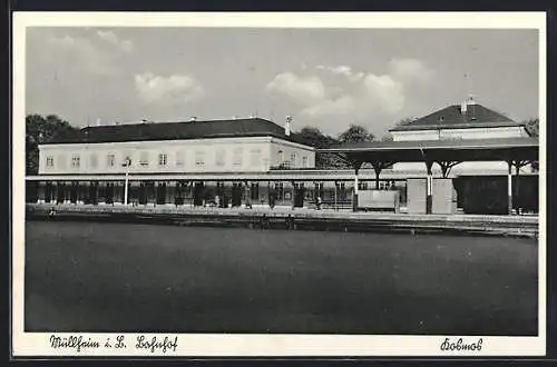 AK Müllheim i. B., Blick auf den Bahnhof