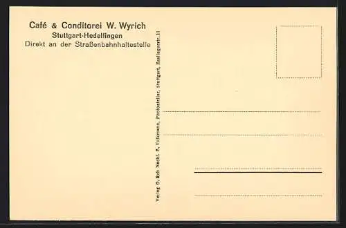 AK Stuttgart-Hedelfingen, Konditorei W. Wyrich