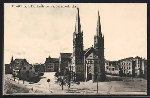 AK Freiburg i. B., Partie bei der Johanneskirche