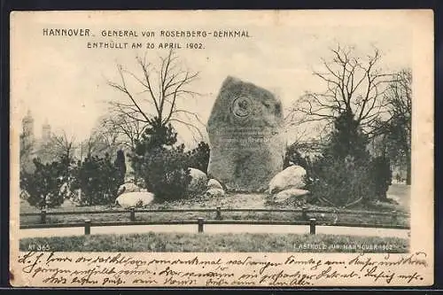 AK Hannover, General von Rosenberg-Denkmal