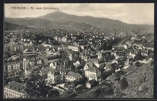 AK Freiburg i. Br., Totale vom Schlossberg aus