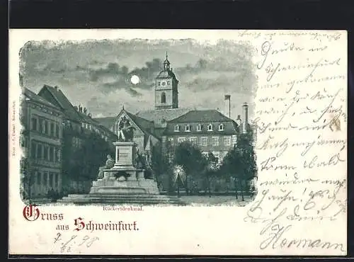 Lithographie Schweinfurt, Rückertdenkmal