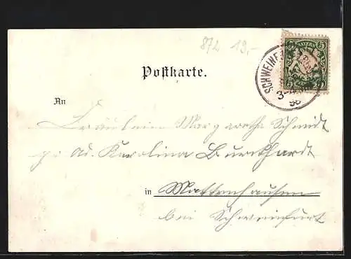 Lithographie Schweinfurt, Rückertdenkmal