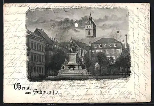 Lithographie Schweinfurt, Rückertdenkmal