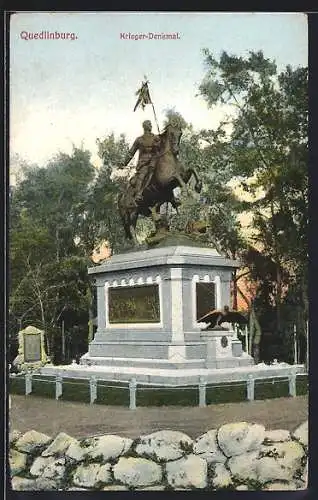 AK Quedlinburg, Ansicht vom Kriegerdenkmal