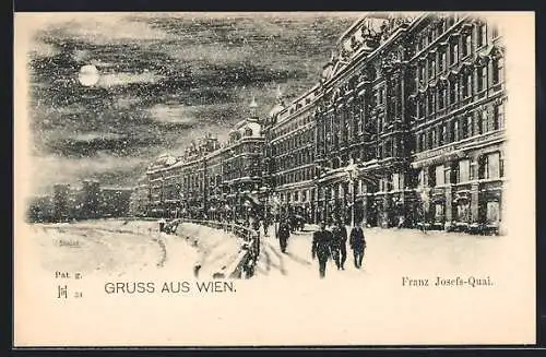 Künstler-AK Wien, Franz Josefs-Quai im Winterglanz