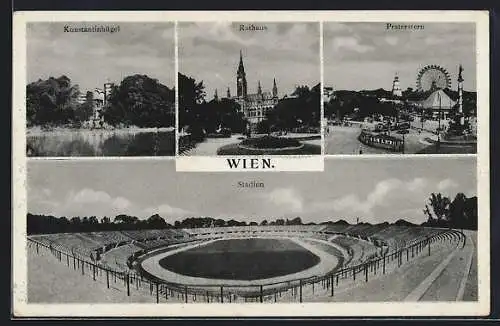 AK Wien, Stadion, Praterstern, Konstantinhügel, Rathaus