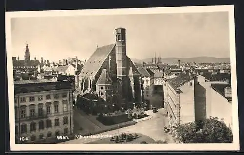 AK Wien, Minoritenkirche aus der Vogelschau