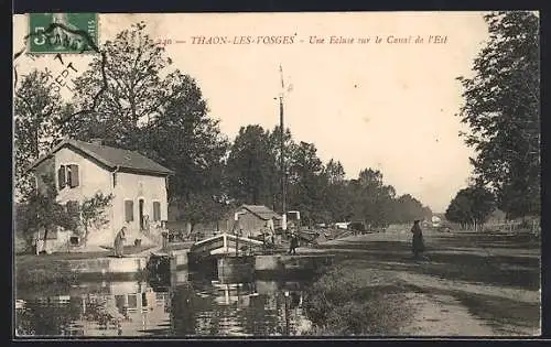AK Thaon-les-Vosges, Une Écluse sur le Canal de l`Est