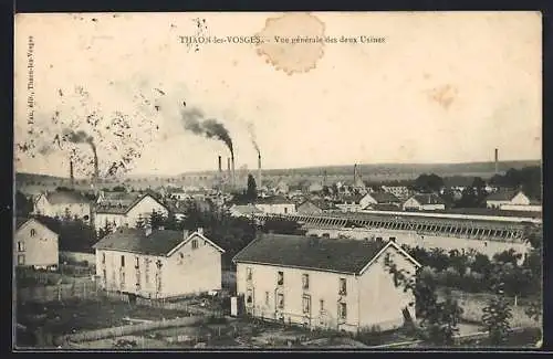AK Thaon-les-Vosges, Vue générale des deux Usines