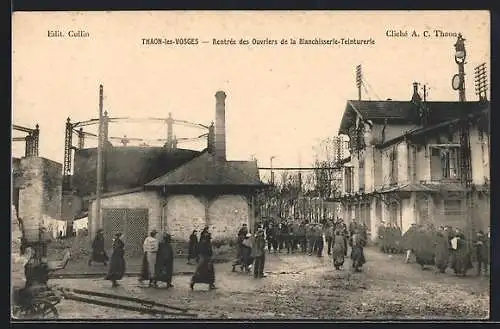 AK Thaon-les-Vosges, Rentrée des Ouvriers de la Blanchisserie-Teinturerie