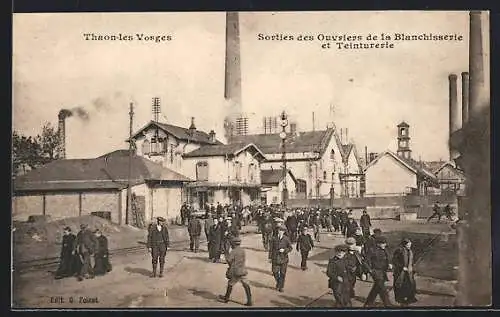AK Thaon-les-Vosges, Sorties des Ouvriers de la Blanchisserie et Teinturerie