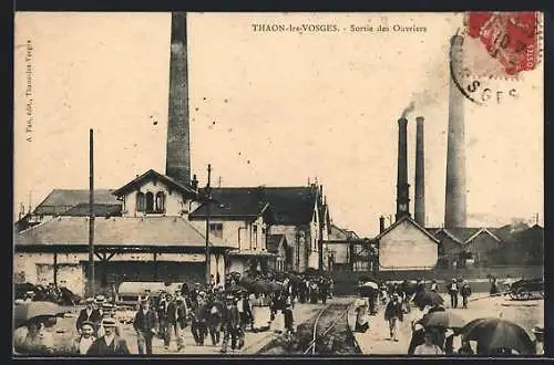 AK Thaon-les-Vosges, Sortie des Ouvriers