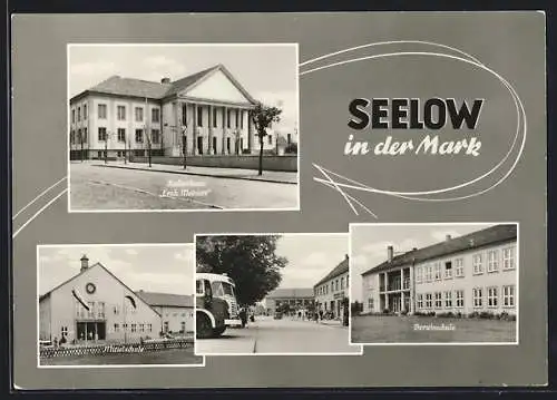 AK Seelow in der Mark, Kulturhaus Erich Weinert, Mittelschule, Berufsschule