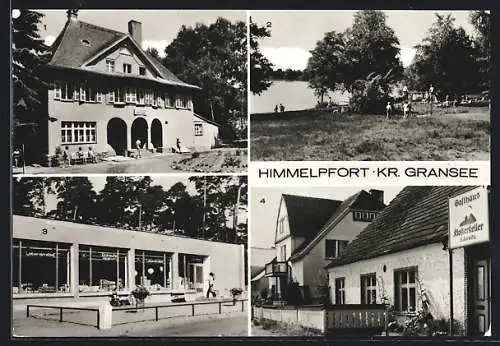 AK Himmelpfort, FDGB-Erholungsheim Werner Schaumann, Freibad am Stolpsee, Konsum-Kaufhalle u. Klosterstrasse