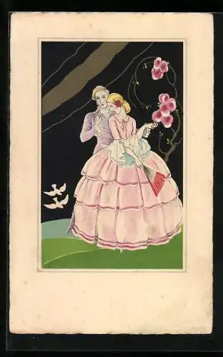 AK Ballpaar neben Rosenstrauch