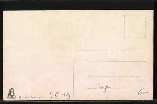 AK Tannhäuser, Reiter zu Pferde stehen vor ihrem König