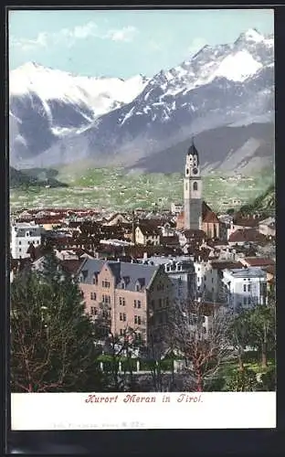 AK Meran in Tirol, Teilansicht gegen die Alpen
