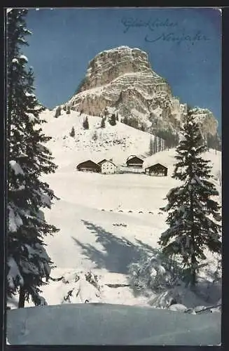 AK Colfuschg, Ortsansicht im Winter