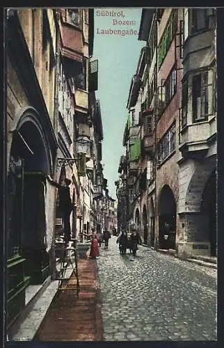 AK Bozen, Partie in der Laubengasse