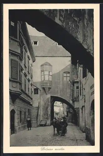 AK Bolzano, Strassenpartie mit Gebäudeansicht