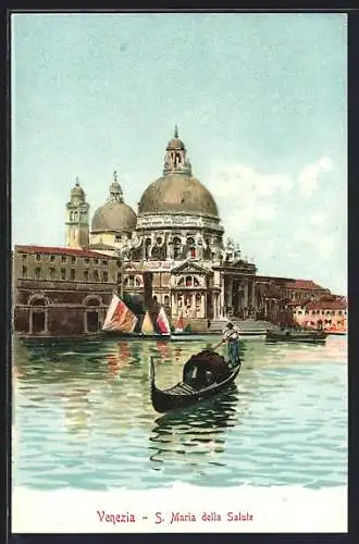 Künstler-AK Venezia, S. Maria della Salute, Boote