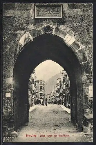 AK Sterzing, Blick durch den Stadtturm
