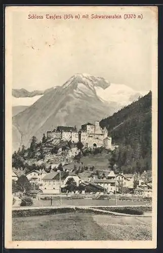 AK Taufers, Ortsansicht mit Schloss Taufers und Schwarzenstein