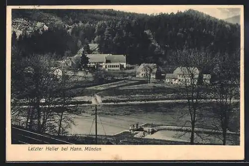 AK Hann. Münden, Blick zum Gasthaus Letzter Heller