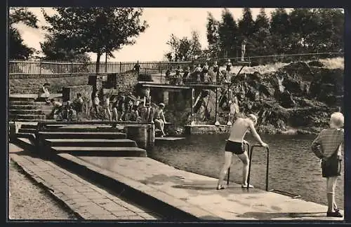 AK Landsberg / Halle, Felsenbad