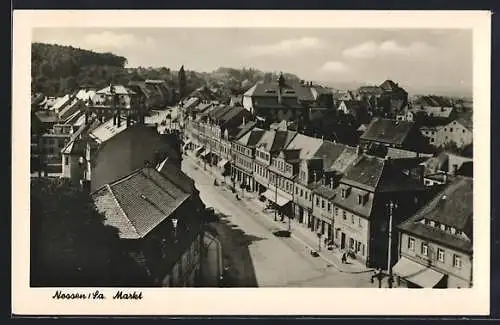 AK Nossen i. Sa., Markt aus der Vogelschau