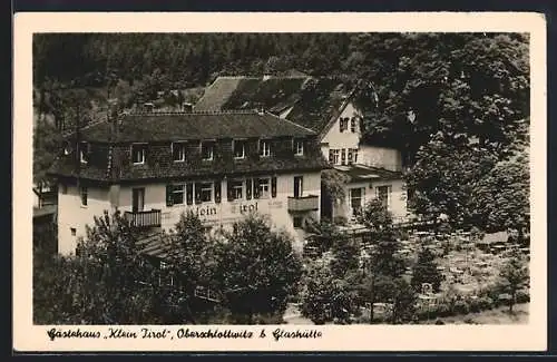 AK Oberschlottwitz, HO-Gaststätte Klein Tirol aus der Vogelschau