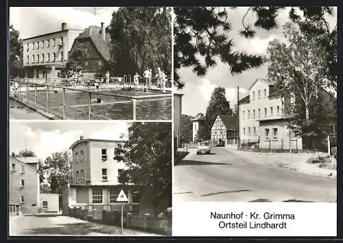 AK Naunhof-Lindhardt, Strassenpartie, Ortsansicht