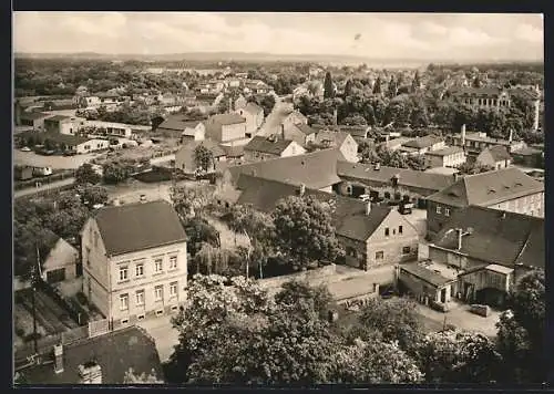 AK Naunhof /Kr. Grimma, Ortsansicht aus der Vogelschau